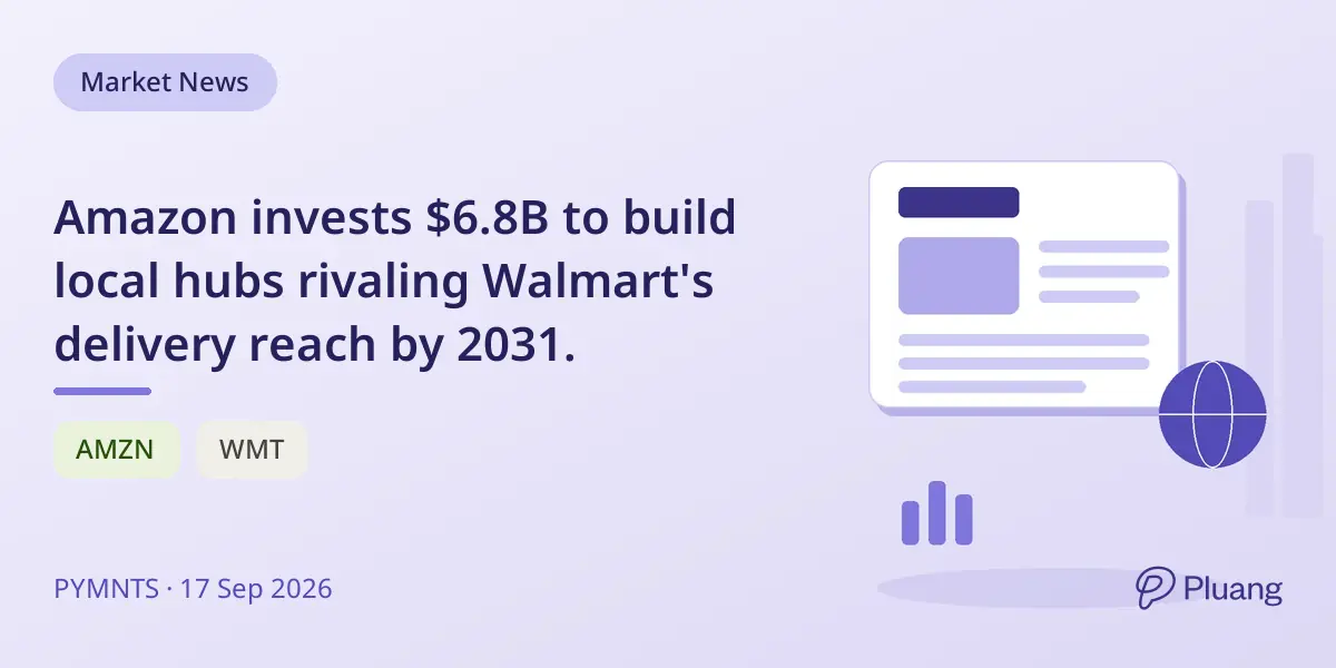 Amazon invests $6.8B to build local hubs rivaling Walmart's delivery reach by 2031.