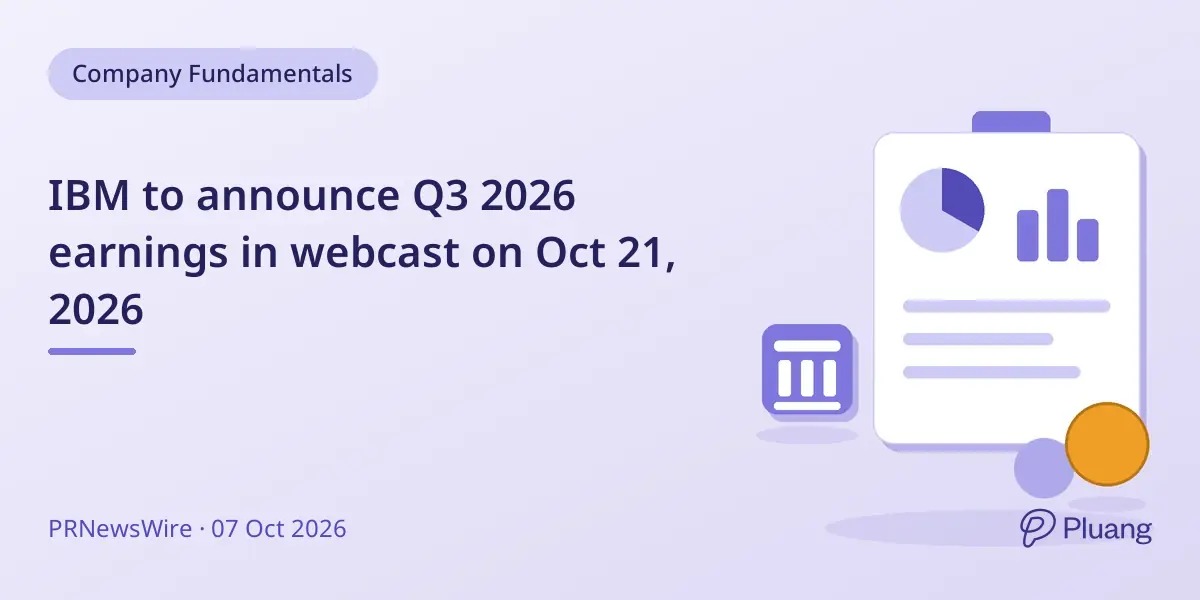 IBM to announce Q3 2026 earnings in webcast on Oct 21, 2026