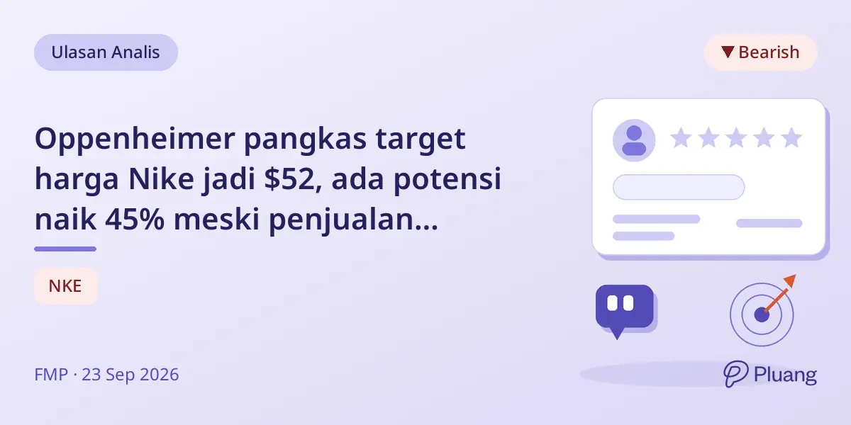 Oppenheimer pangkas target harga Nike jadi $52, ada potensi naik 45% meski penjualan turun.
