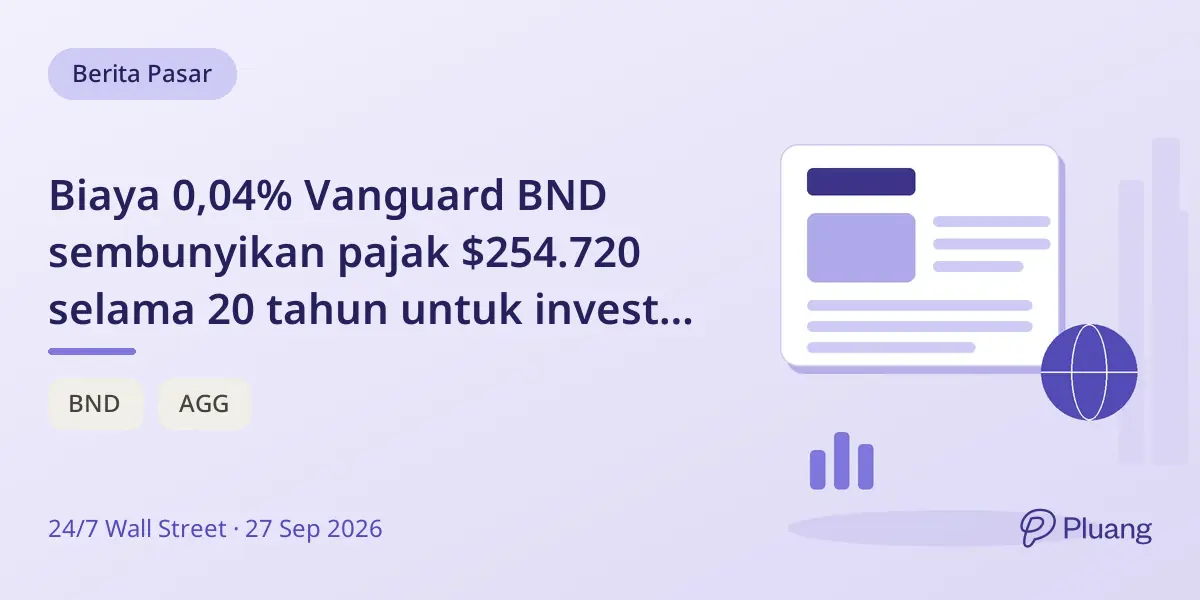 Biaya 0,04% Vanguard BND sembunyikan pajak $254.720 selama 20 tahun untuk investor $500K.