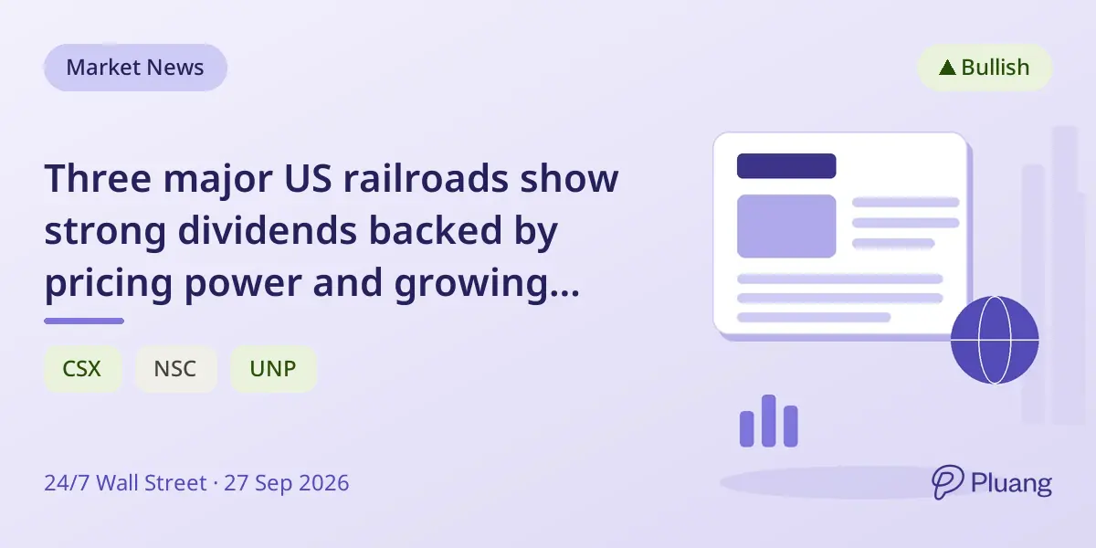 Three major US railroads show strong dividends backed by pricing power and growing freight demand.