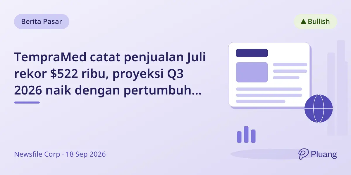 TempraMed catat penjualan Juli rekor $522 ribu, proyeksi Q3 2026 naik dengan pertumbuhan kuat.