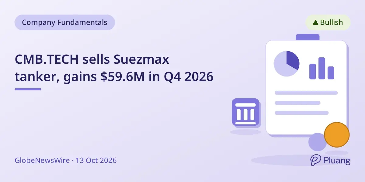 CMB.TECH sells Suezmax tanker, gains $59.6M in Q4 2026
