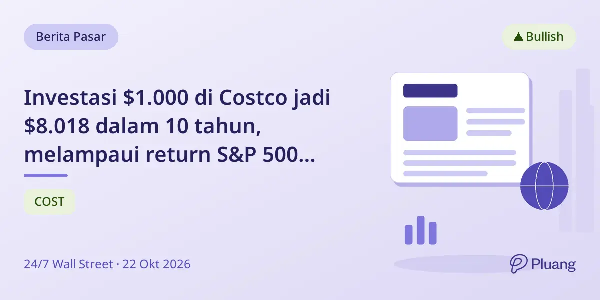Investasi $1.000 di Costco jadi $8.018 dalam 10 tahun, melampaui return S&P 500 sebesar $3.564.