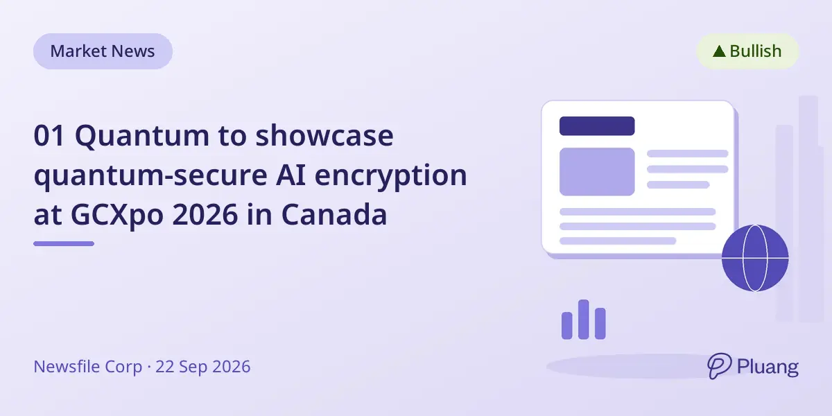 01 Quantum to showcase quantum-secure AI encryption at GCXpo 2026 in Canada